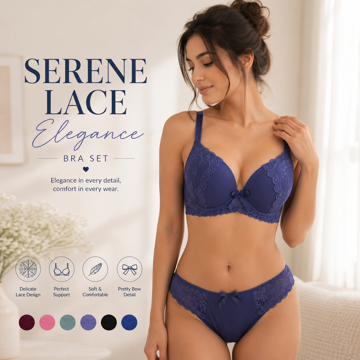 Serene Lace Elegance Bra Set