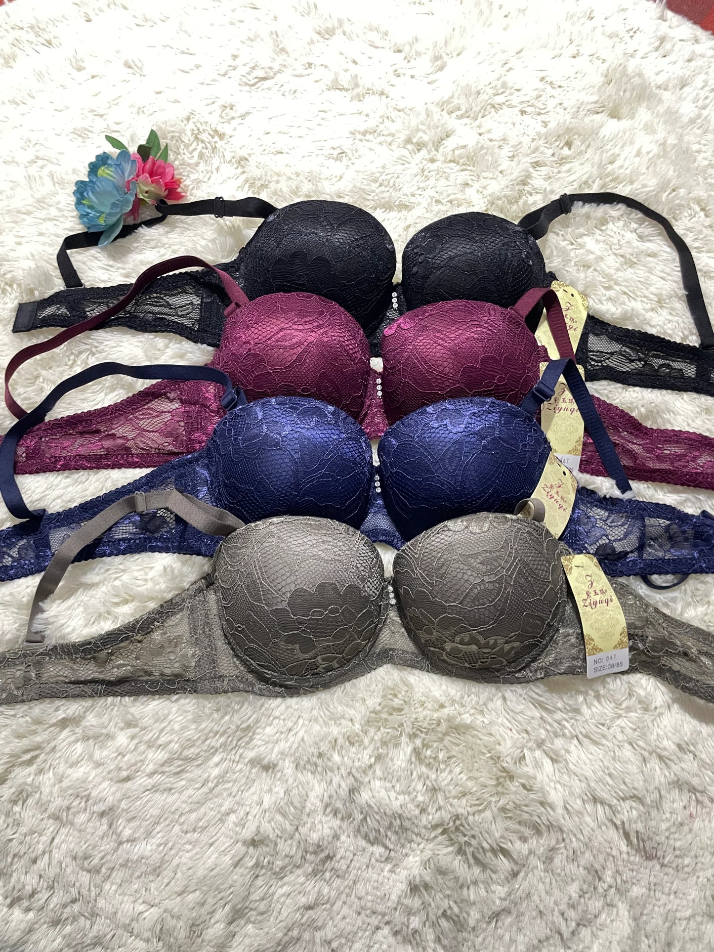 Majestic Wine Satin-Lace Bra