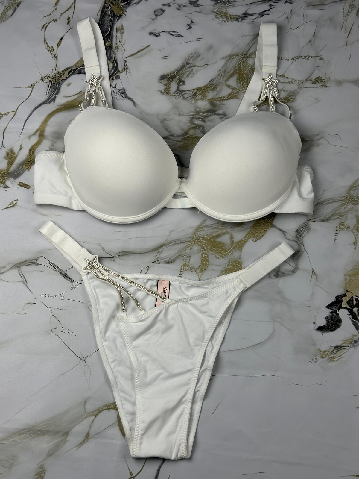 Premium Soft Push Up Bra Set with Beautiful Sparkle Design